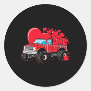 Sticker Rond Monster Coeurs Camion Plaid Pour Hommes Garçons Fi