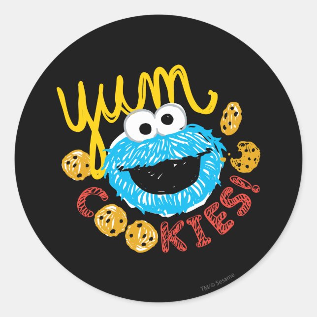 Sticker Rond Monster de biscuits Yum (Devant)