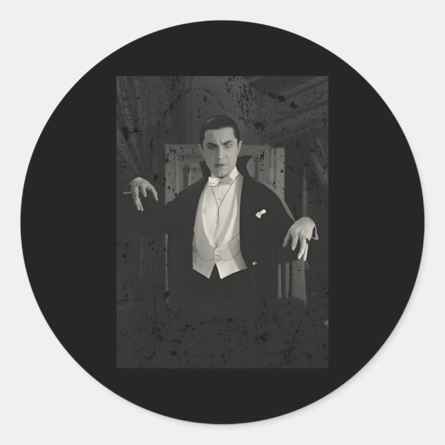 Sticker Rond Monster de film d'horreur Halloween comte Dracula  (Devant)