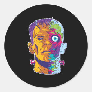 Sticker Rond Monster Frankenstein