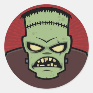 Sticker Rond Monster Frankenstein