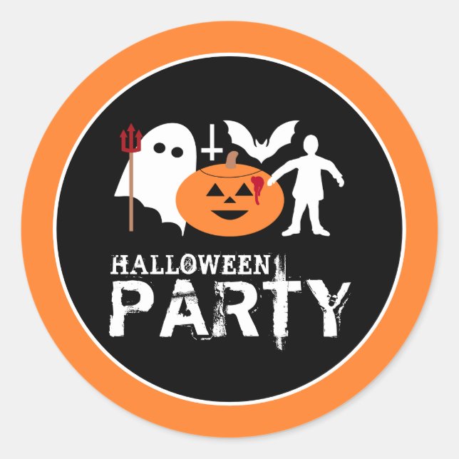 Sticker Rond Monster Gang, fête d'Halloween (Devant)