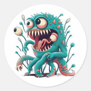 Sticker Rond Monster Mania