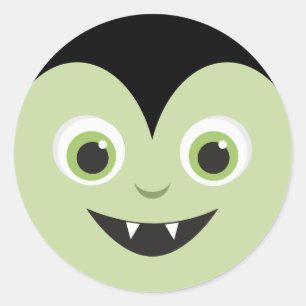 Sticker Rond Monster Mash   Halloween Vampire