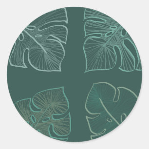 Sticker Rond Monstera