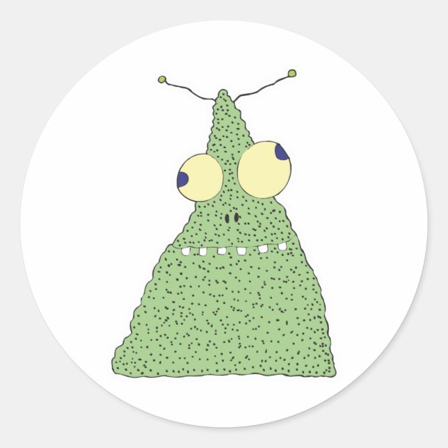Sticker Rond monstre à bulles vertes (Devant)