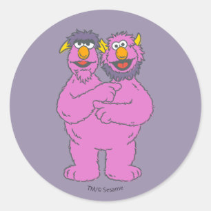Sticker Rond Monstre à deux têtes de Sesame Street