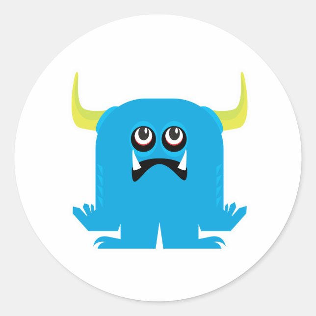Sticker Rond monstre bleu (Devant)