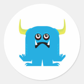 Sticker Rond monstre bleu