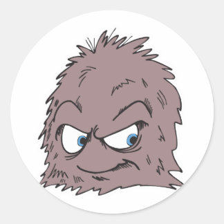 Sticker Rond monstre brun velu