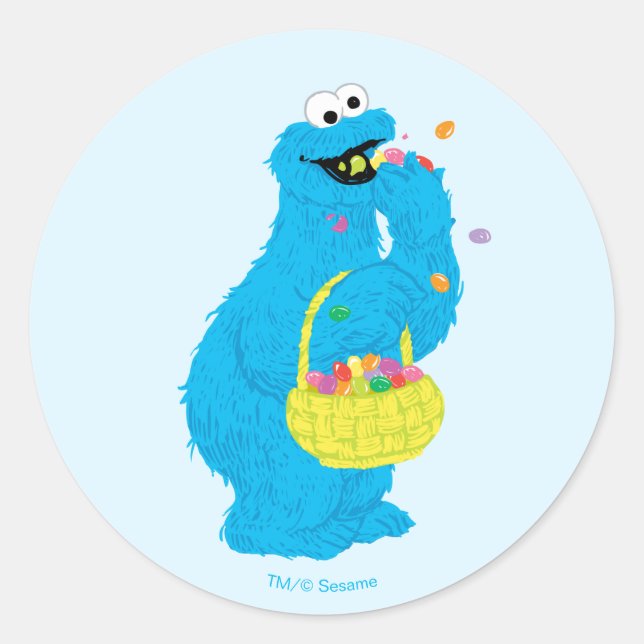 Sticker Rond Monstre de Biscuit de Pâques (Devant)