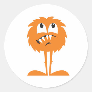 Sticker Rond monstre de fureur orange