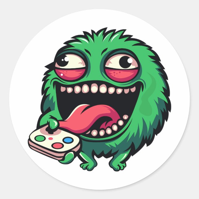 Sticker Rond Monstre émotionnel (Devant)