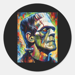 Sticker Rond Monstre Frankenstein Et Halloween Mariée Correspon