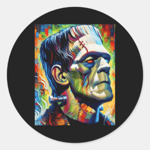 Sticker Rond Monstre Frankenstein Et Halloween Mariée Correspon