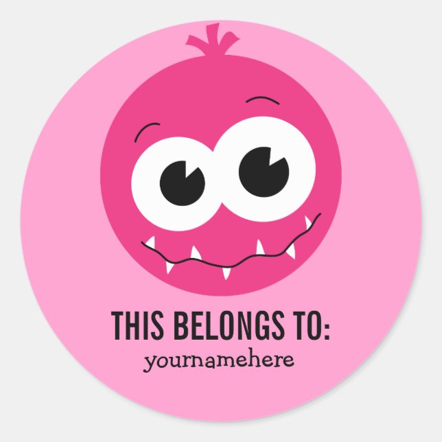 Sticker Rond Monstre Maigre et soyeux CELA APPARTIENT AUX Stick (Devant)