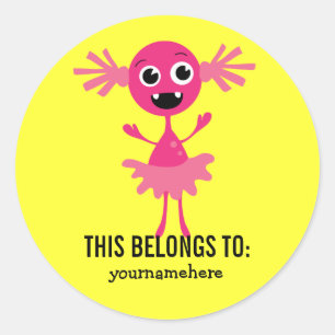 Sticker Rond Monstre Maigre et soyeux CELA APPARTIENT AUX Stick