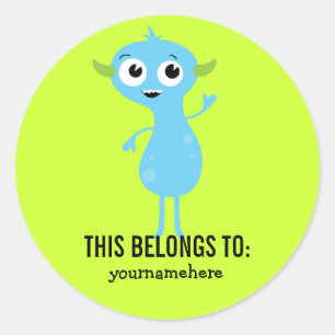 Sticker Rond Monstre Maigre et soyeux CELA APPARTIENT AUX Stick
