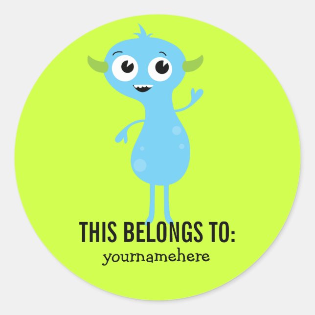 Sticker Rond Monstre Maigre et soyeux CELA APPARTIENT AUX Stick (Devant)