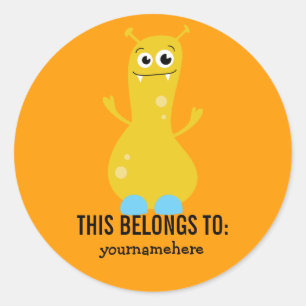 Sticker Rond Monstre Maigre et soyeux CELA APPARTIENT AUX Stick