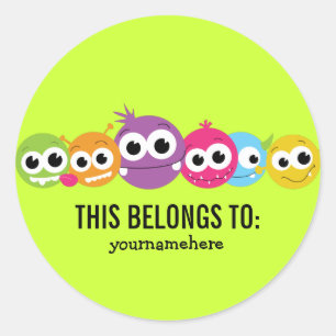 Sticker Rond Monstre Maigre et soyeux CELA APPARTIENT AUX Stick