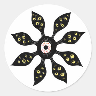 Sticker Rond Monstre Oeil déplaisant Art gothique bizarre