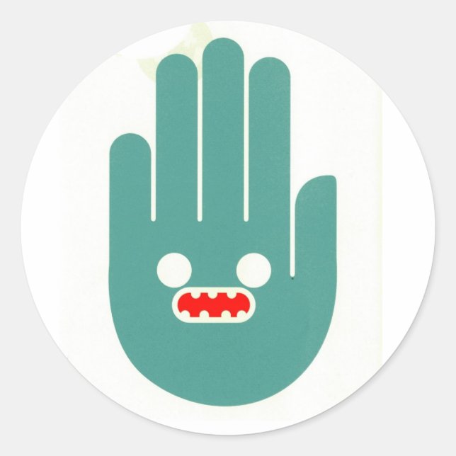 Sticker Rond monstre rétro (Devant)