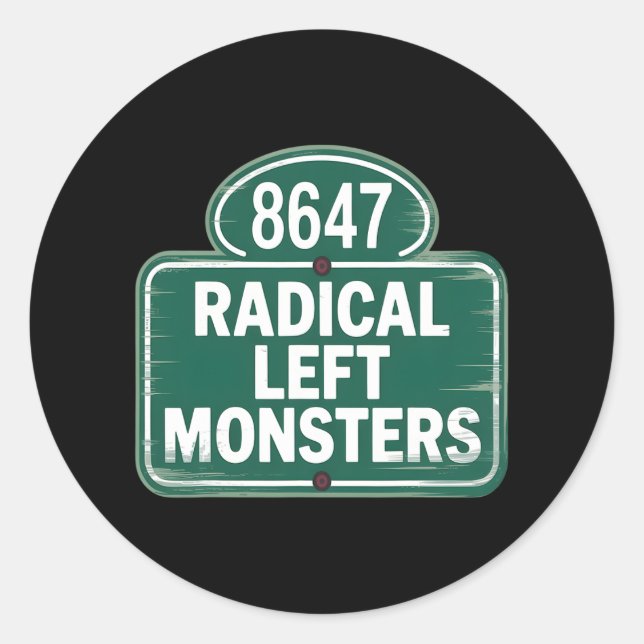 Sticker Rond Monstres de gauche radicale - Résiste drôle (Devant)