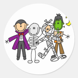 Sticker Rond Monstres d'Halloween Tshirts et Cadeaux