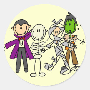 Sticker Rond Monstres d'Halloween Tshirts et Cadeaux