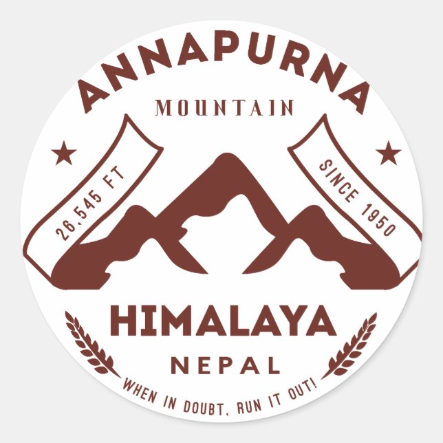 Sticker Rond Mont Annapurna Népal (Devant)