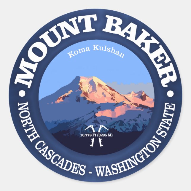 Sticker Rond Mont Baker (Devant)