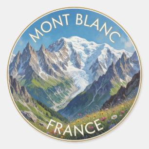 Sticker Rond Mont Blanc France Montagne Alpine