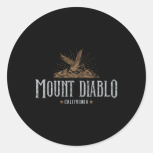 Sticker Rond Mont Diablo Californie Montagnes Campagne Randonné