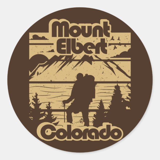 Sticker Rond Mont Elbert Colorado (Devant)