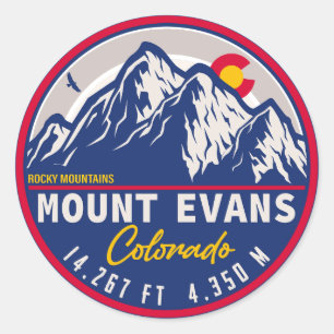 Sticker Rond Mont Evans Wilderness 14er - Montagnes du Colorado
