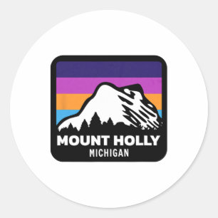 Sticker Rond Mont Holly Michigan Ski Snowboard Famille Sk