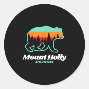 Sticker Rond Mont Holly Michigan ski snowboard ours