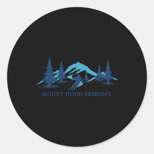 Sticker Rond Mont Hood Skibowl Oregon Station de ski Ski Skiur