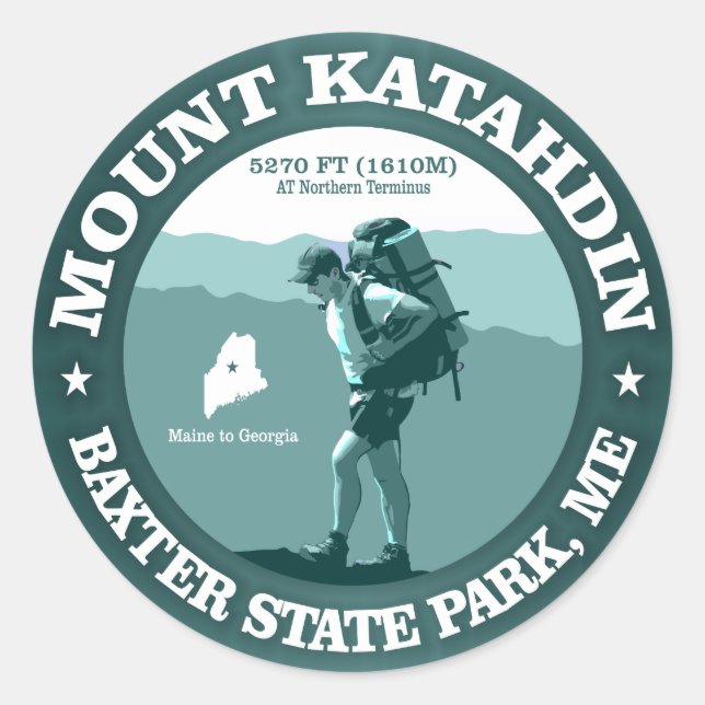 Sticker Rond Mont Katahdin (Devant)
