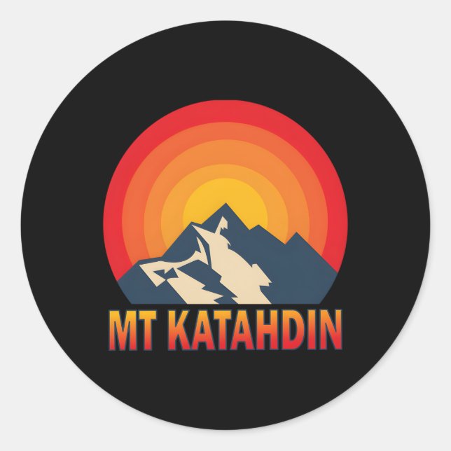 Sticker Rond Mont Katahdin Sun (Devant)