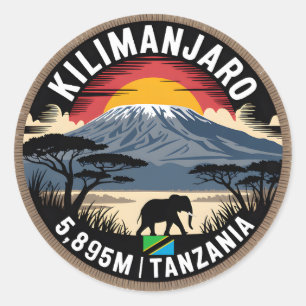 Sticker Rond Mont Kilimandjaro