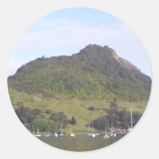 Sticker Rond Mont Maunganui, Mauao, Nouvelle-Zélande Aotearoa