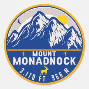 Sticker Rond Mont Monadnock New Hampshire Souvenirs Vintages