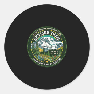 Sticker Rond Mont Rainier parc national sentier Skyline vintage