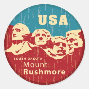 Sticker Rond Mont Rushmore