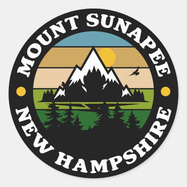 Sticker Rond Mont Sunapee, New Hampshire (Devant)