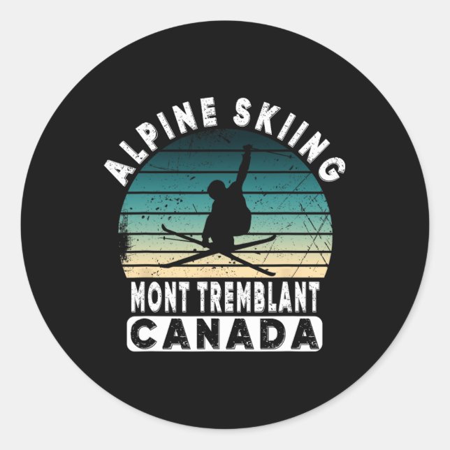 Sticker Rond Mont Tremblant Canada Ski Resort Quebec Skiing Sou (Devant)