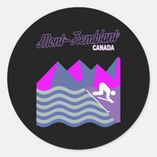 Sticker Rond Mont-tremblant Québec Canada Station de ski Snowbo