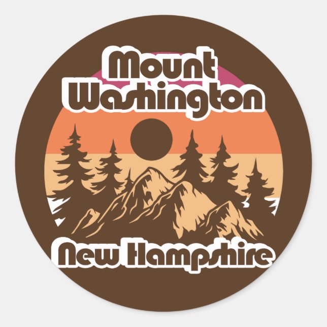 Sticker Rond Mont Washington New Hampshire (Devant)